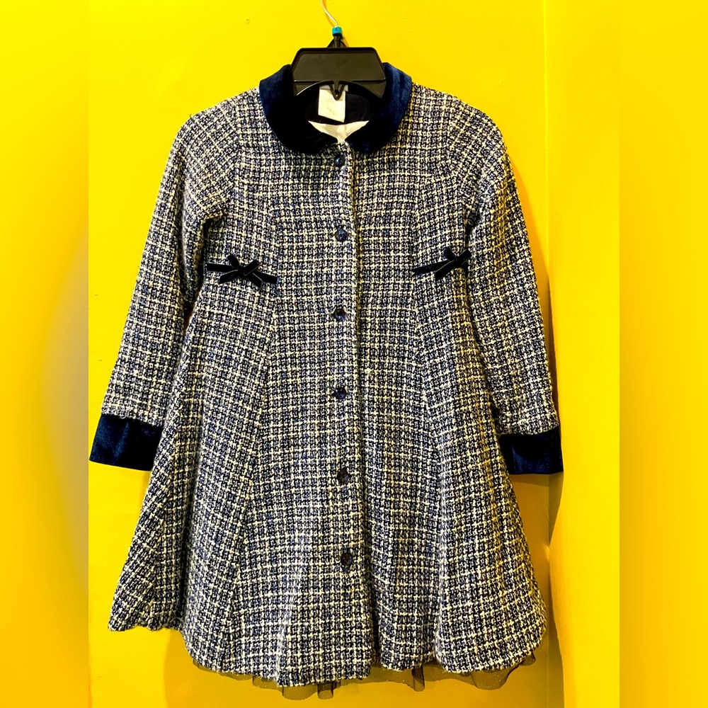 Girls size 6 dress with dress coat